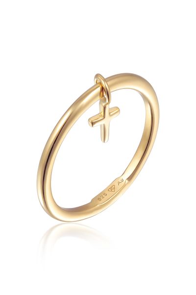 ELLI Ring Ladies Stack Basic Cross Pendant In 925 Sterling Silver