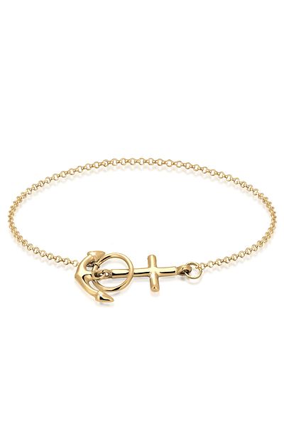 ELLI Bracelet Women Anchor Cross Motif Playful In 925 Sterling Silver