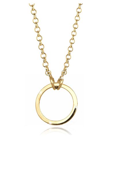 ELLI Náhrdelník Women Circle Charm Plain V 925 Sterling Silver