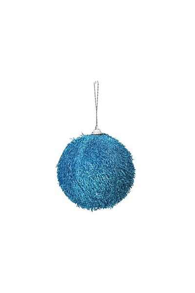 Parti Adresi Pine Tree Ornament Blue Tufted Christmas Balls - 10 cm