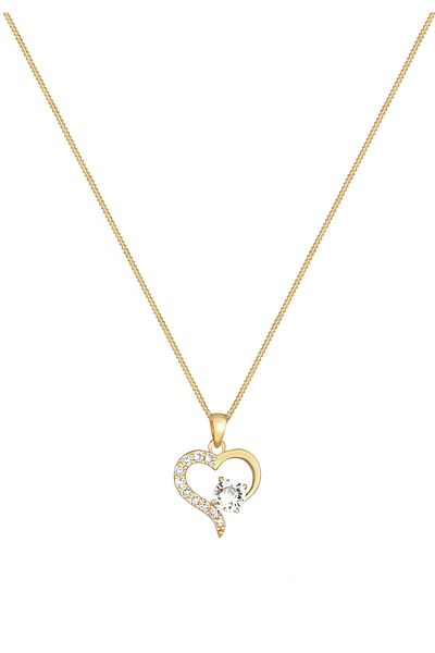 ELLI Necklace Ladies Heart Love With Crystals In 925 Sterling Silver