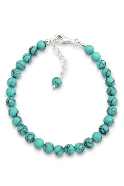 ELLI Náramek Ball Boho Howlite ze sterlingového stříbra 925