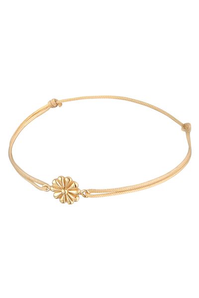 ELLI Damen-Armband mit Blumenanhänger – Nylon, 925er Sterlingsilber, vergoldet