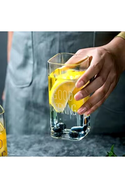 Righton 3 Separate Size Heat Resistant Borosilicate Good Morning Rectangular Cup | Coffee and Presentation Cup