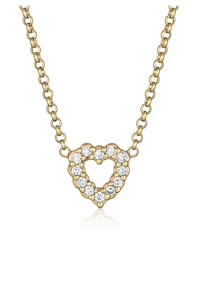 ELLI 925 Silber Halskette Herz - Lab Grown Diamanten 0.18 ct