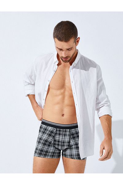 Koton Σετ Boxer 3 τεμαχίων με καρό σχέδιο - Πολύχρωμο