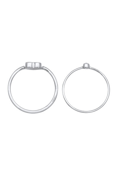 ELLI Dámský prsten solitaire srdce s láskou a krystalem ze sterlingového stříbra 925