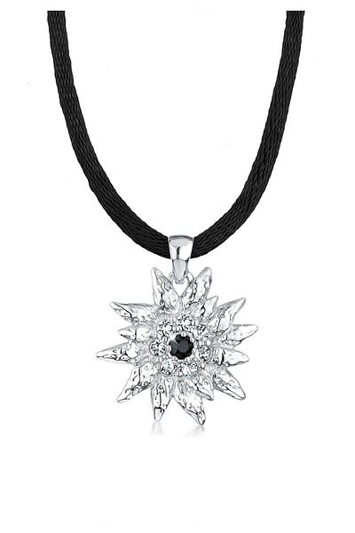 ELLI Halskette Damen Anhänger Edelweiß mit Kristallen in 925 Sterling Silber