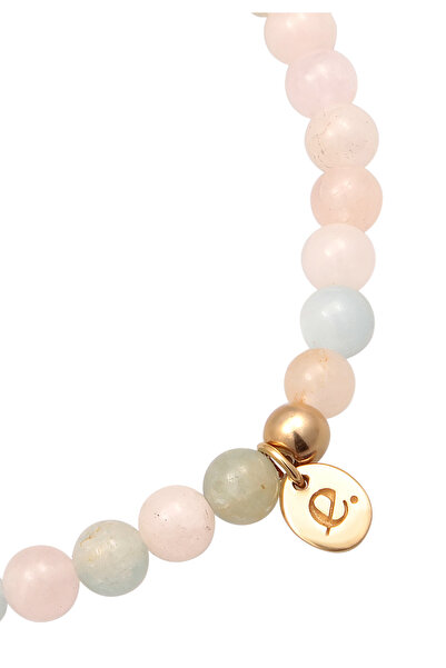 ELLI Brățară PREMIUM brățară de damă Nazar eye vară cu mărgele morganite din argint 925 g