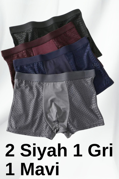 Boodie Premium Likralı Esnek Boxer Şort 4'lÜ Paket Fiber Esnek Boxer