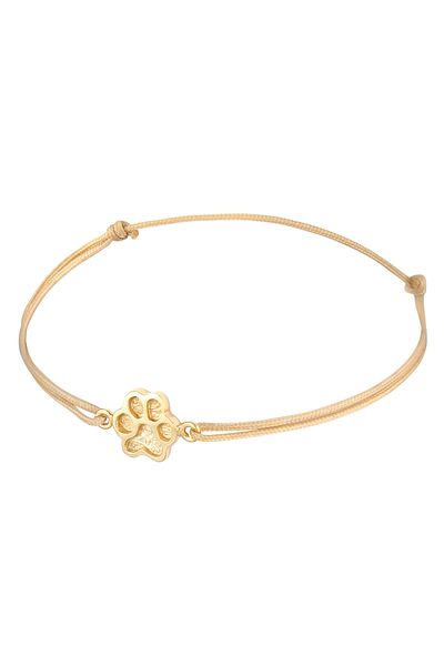 ELLI Armband Damen Pfotensymbol mit Textil in 925 Sterling Silber