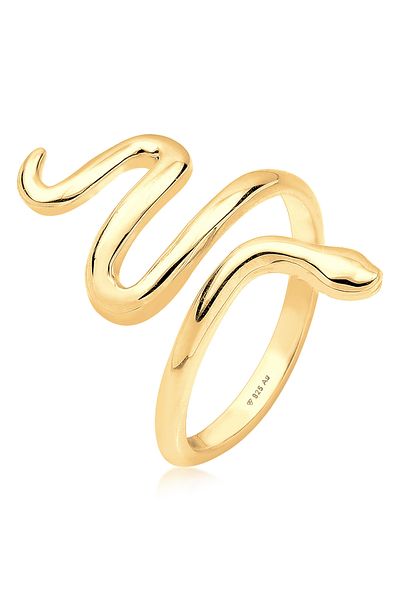 ELLI Ring Ladies Snake Looped Statement In 925 Sterling Silver
