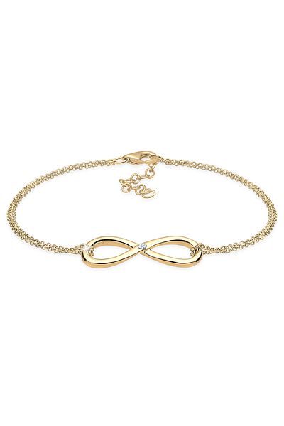 ELLI Bracelet Women Infinity Pendant Basic With Diamond (0.03 CT.) In 925 Sterling Silver