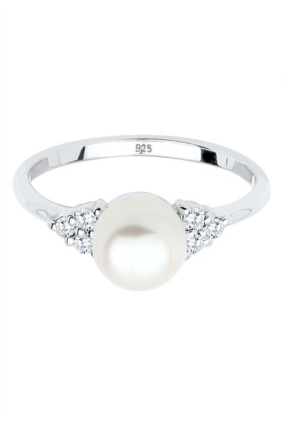 ELLI Inel elegant cu perle de cultură de apă dulce, zirconiu, argint 925