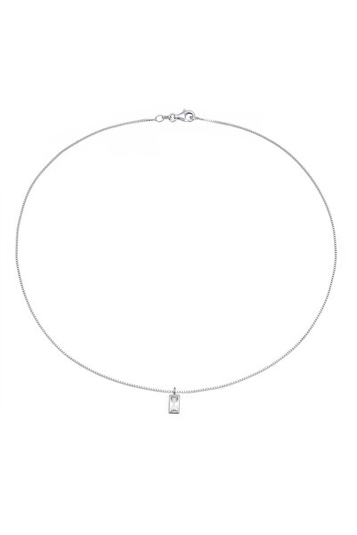 ELLI Dámský náhrdelník Solitaire s přívěskem Basic se zirkony ze sterlingového stříbra 925, pozlacený