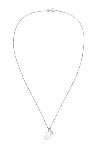 ELLI Halskette Herz Anhänger Zirconia Solitaire Liebe 925 Silber