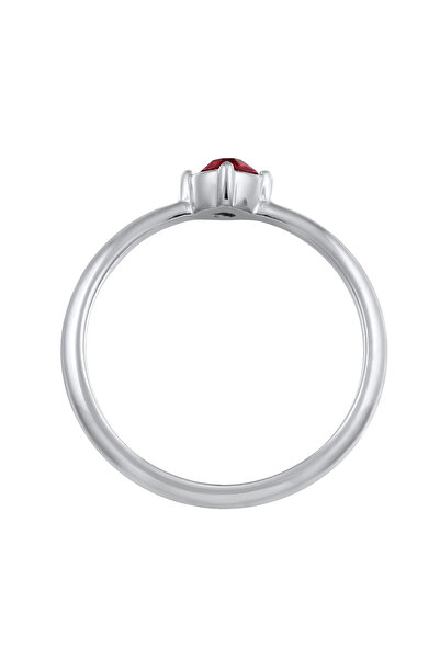 ELLI Dámský prsten Solitaire Classic s krystalem červeno-růžové barvy ze sterlingového stříbra 925