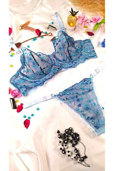 mendoza store Set sutien albastru Brode