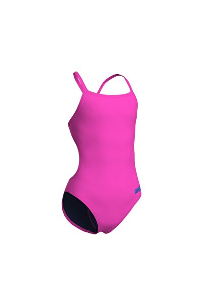 ARENA Women's Team Swimsuit - Solid Shocking Pink-Blue River