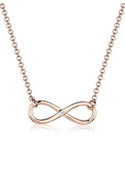 ELLI Damen-Halskette – Infinity und Diamant-Detail, 925er Sterlingsilber