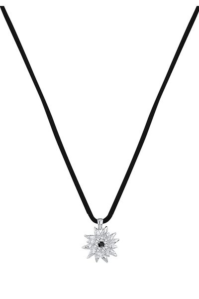 ELLI Halskette Damen Anhänger Edelweiß mit Kristallen in 925 Sterling Silber