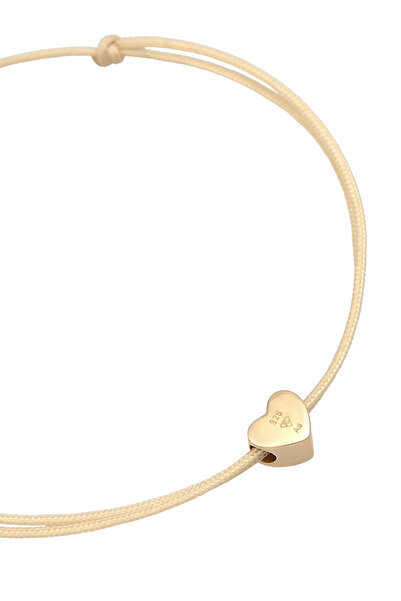 ELLI Dámský náramek s přívěskem ve tvaru srdce, elastický, základní, s nylonovou modrou výplní, stříbro 925