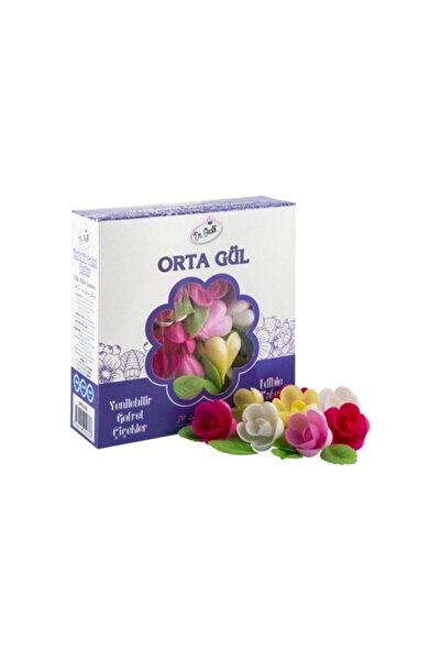 Dr. Gusto Orta Boy Gül Yenilebilir Gofret Çiçekler
