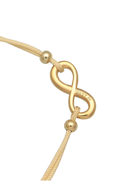 ELLI Bracelet Ladies infinity Symbol with Nylon in 925 Sterling Silver Gold Plated