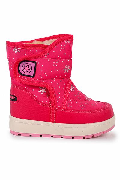 Kiko Kids حذاء ثلج للفتيات الصغيرات منقوش بشريط فيلكرو من Lp 70