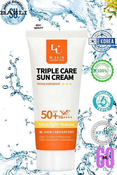 W. Skin Laboratory Spf50 Pa - Triple Care Waterproof Moisturizing Sunscreen 60ml