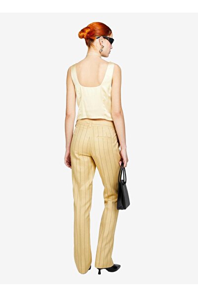 Sisley Wide Collar Light Yellow Women's Blouse 5Syelh00Y