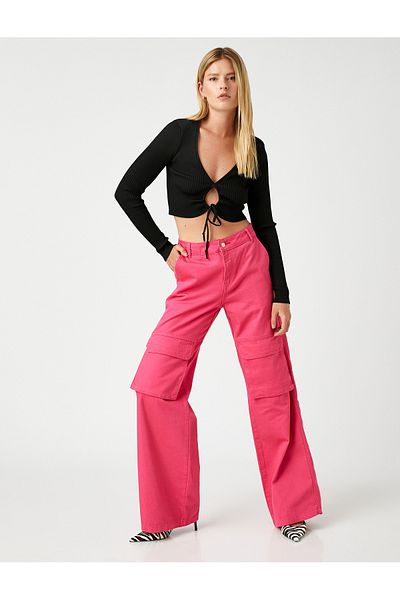 Koton Straight Leg Cargo Pants with Pockets