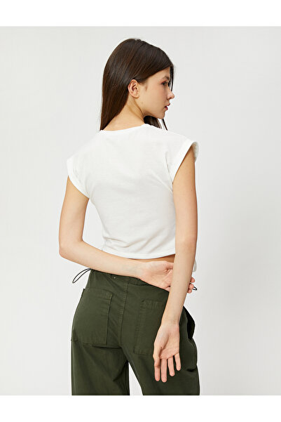 Koton Αθλητής Crop Crew Neck - Λεπτομέρεια στο πλάι