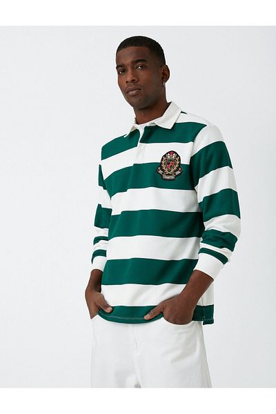 Koton Sweatshirt mit College-Print und Polokragen