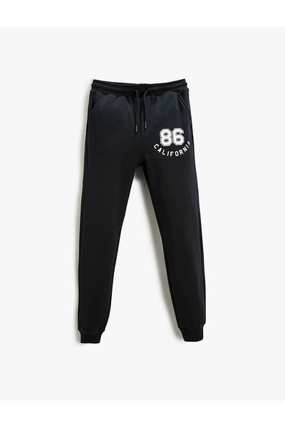 Koton Printed Jogger Sweatpants with Pocket Tie Waist Elastic