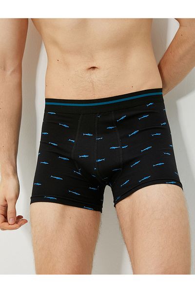 Koton Σετ μπόξερ από βαμβάκι 3 τεμαχίων Shark printed