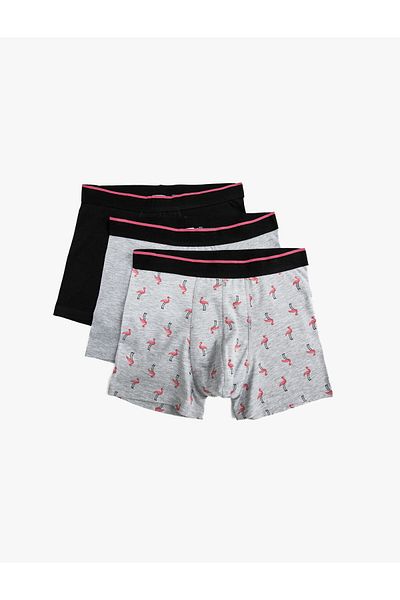 Koton Set boxer 3 piese cu imprimeu Flamingo