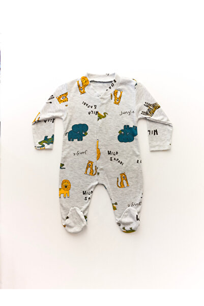 LAVORE Unisex Baby 100% Cotton Gray Safari Jumpsuit