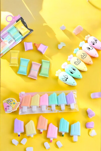 LYLLIA 3 adet 6'lı Fosforlu Kalem Set İşaretleme Kalemi