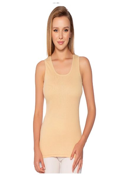 Modaley Giyim Women's 6-Piece Colorful Rib Wide Strap Plain Piping Undershirt -Ml01