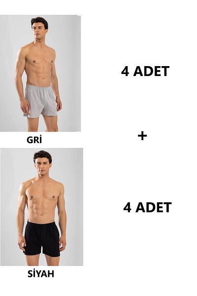 Modaley Giyim Ανδρική χτενισμένη βαμβακερή πετσέτα μέσης μπόξερ 8 τεμαχίων