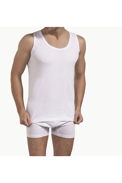 SİERNA Men's White Undershirt 6 Pack Undershirt 100% Cotton -Sr001