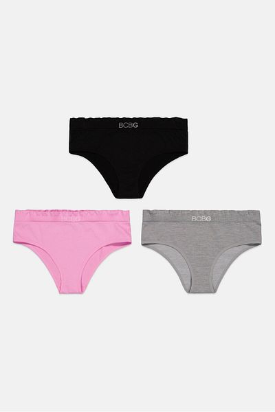 Bcbgeneration Women 3 Pack High Cut Pull-On Panties, Pink