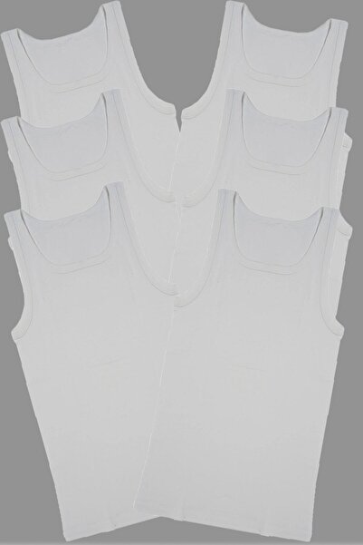 PİERLES 6 Pieces of White Men's Undershirt, 100% Cotton Men's Combed Cotton Undershirt