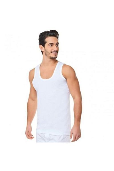 Modaley Giyim Men's White 9-Piece Cotton Tank Top