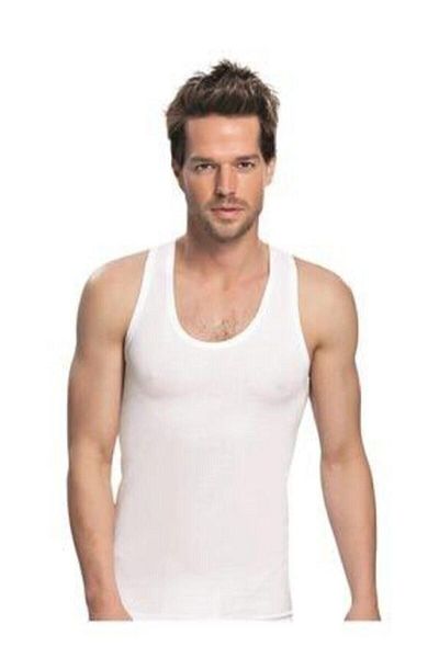 SİERNA Men's White Combed Cotton Undershirt Emr3064 New Season (1 Piece Economical)