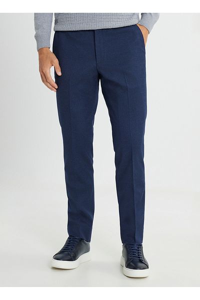 ALTINYILDIZ CLASSICS Altınyıldız Classics Elastic Waist Slim Fit Navy Blue Men's Trousers Ace012510025_Pant Classic Side
