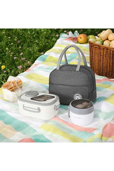 SONES KOZMETİK 3 PARÇA  Termal Çanta, Öğle Yemeği Kutusu, Yulaf Kahvaltı Kupası