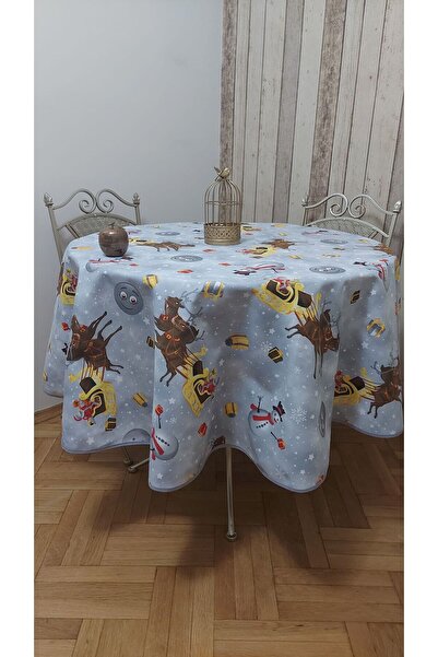 gonk Round,Christmas Patterned,Duck (Liquid Protective,Stain-Protective) Fabric,Tablecloth