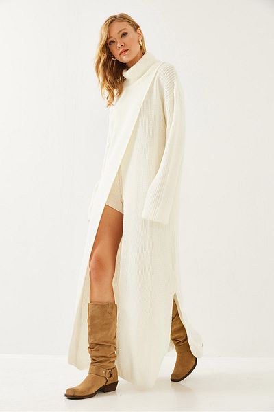 Detua Women's Slit Long Loose Poncho Dress